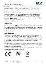 Preview for 3 page of UTE TF6P-EU User Manual