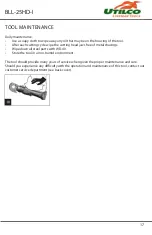 Preview for 17 page of UTILCO BLL-25HD-I Instruction Manual