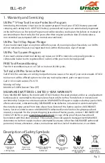 Предварительный просмотр 3 страницы UTILCO BLL-45-P Instruction Manual