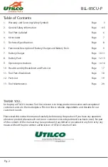 Preview for 2 page of UTILCO BLL-85CU-P Instruction Manual