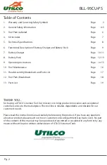 Preview for 2 page of UTILCO UtilPro BLL-95CU-PS Instruction Manual