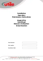 Preview for 1 page of Utile 675A Installation, Operation & Maintenance Instructions Manual