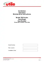 Preview for 1 page of Utile 700 Series Installation, Operation & Maintenance Instructions Manual