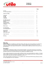 Preview for 2 page of Utile 700 Series Installation, Operation & Maintenance Instructions Manual