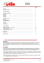 Preview for 2 page of Utile DSP25-5 Installation, Operation & Maintenance Instructions Manual