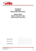 Utile LW401 Installation, Operation & Maintenance Instructions Manual preview