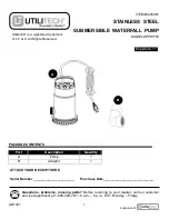 Preview for 1 page of Utilitech 0435061 Manual