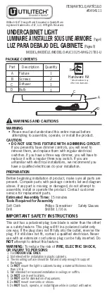 Preview for 1 page of Utilitech 0494111 Manual