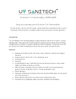 UV Sanitech UV Sanitizing Bag User Manual предпросмотр