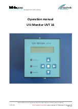 UV-technik UVT 16 Operation Manual preview