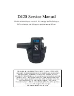 Предварительный просмотр 1 страницы Uwatec D420 Service Manual