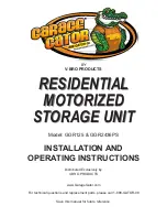 Предварительный просмотр 1 страницы V-Bro Products Garage Gator GGR125 Installation And Operation Instructions Manual