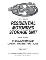 V-Bro Products Garage Gator GGR220 Installation And Operating Instructions Manual preview