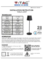 V-TAC VT-7522 Installation Instruction предпросмотр