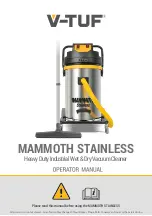 Preview for 1 page of V-TUF MAMMOTH110-STAINLESS Operator'S Manual