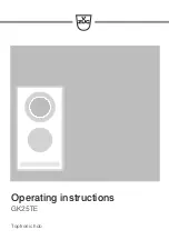 Preview for 1 page of V-ZUG 005 Series Operating Instructions Manual