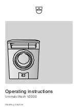 Предварительный просмотр 1 страницы V-ZUG 11019 Operating Instructions Manual