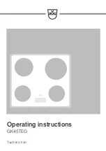 V-ZUG 31033 Series Operating Instructions Manual preview