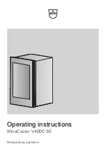 Предварительный просмотр 1 страницы V-ZUG 51102 Operating Instructions Manual