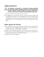 Предварительный просмотр 6 страницы V-ZUG 771 Operating Instructions Manual