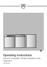 V-ZUG Adora 60 N Operating Instructions Manual preview