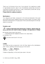 Предварительный просмотр 2 страницы V-ZUG Adora SLQ 267 Operating Instructions Manual