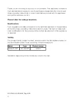 Предварительный просмотр 2 страницы V-ZUG Adora TL WP Operating Instructions Manual