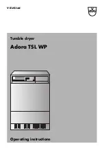 Предварительный просмотр 1 страницы V-ZUG Adora TSL WP Operating Instructions Manual