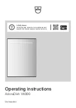 Preview for 1 page of V-ZUG AdoraDish V6000 Operating Instructions Manual