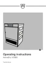 V-ZUG AdoraDry V2000 Operating Instructions Manual preview