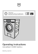 V-ZUG AdoraWash V4000 OptiDos Operating Instructions Manual preview