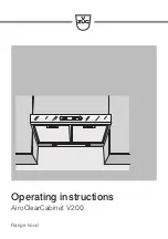 V-ZUG AiroClearCabinet V200 Operating Instructions Manual preview