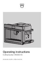 V-ZUG CoffeeCenter V6000 45 Operating Instructions Manual предпросмотр