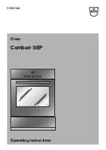 V-ZUG Combair SEP Operating Instructions Manual preview