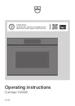 Preview for 1 page of V-ZUG Combair V2000 45 Operating Instructions Manual