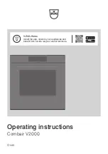 Предварительный просмотр 1 страницы V-ZUG Combair V2000 60 Operating Instructions Manual