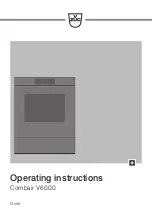 Preview for 1 page of V-ZUG Combair V6000 Operating Instructions Manual