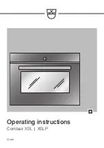 V-ZUG Combair XSL Operating Instructions Manual preview