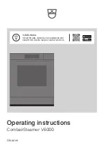 Предварительный просмотр 1 страницы V-ZUG CombairSteamer V6000 Operating Instructions Manual