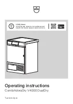 V-ZUG CombiAdoraDry V4000 DualDry Operating Instructions Manual preview