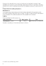 Preview for 2 page of V-ZUG CombiAdoraDry V4000 DualDry Operating Instructions Manual