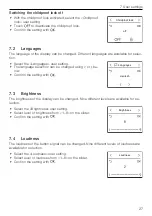 Предварительный просмотр 27 страницы V-ZUG CombiCookTop V4000 I804 Operating Instructions Manual