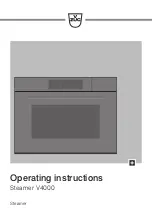 Preview for 1 page of V-ZUG CombiSteamer V4000 45 Operating Instructions Manual