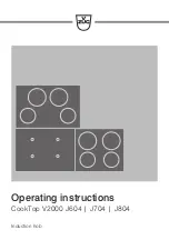 Preview for 1 page of V-ZUG CookTop V2000 J604 Operating Instructions Manual