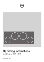 V-ZUG CookTop V4000 I904 Operating Instructions Manual preview