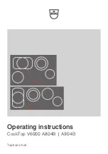 Предварительный просмотр 1 страницы V-ZUG CookTop V6000 A904B Operating Instructions Manual