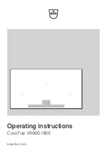 Preview for 1 page of V-ZUG CookTop V6000 I905 Operating Instructions Manual