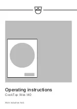 Preview for 1 page of V-ZUG CookTop Wok I40 Operating Instructions Manual