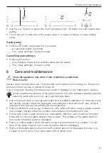 Preview for 21 page of V-ZUG CookTopInduction V4000 Operating Instructions Manual