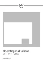 Preview for 1 page of V-ZUG FullFlex GK11TIXFK Operating Instructions Manual